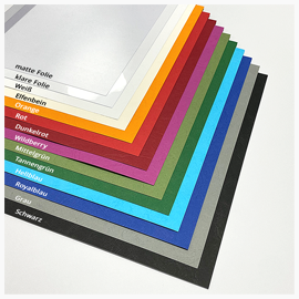 Drucke im Softcover mit Coilbindung Farben der Einbände hinten und Schutzfolien