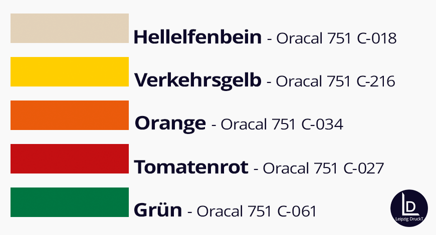 Folienschriften Oracal Farben