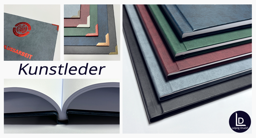 Abschlussarbeiten im Hardcover Kunstleder - Feine Struktur