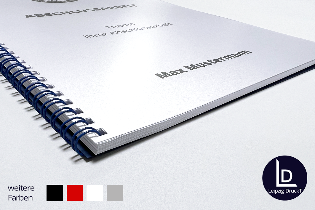 Abschlussarbeiten im Softcover mit Drahtringbindung