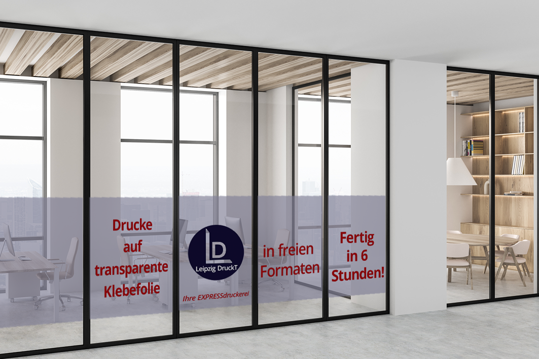 Foliendruck auf transparente Klebefolie